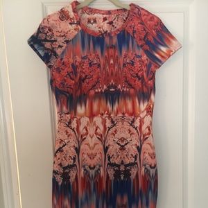Multi-colored fitted cocktail dress!